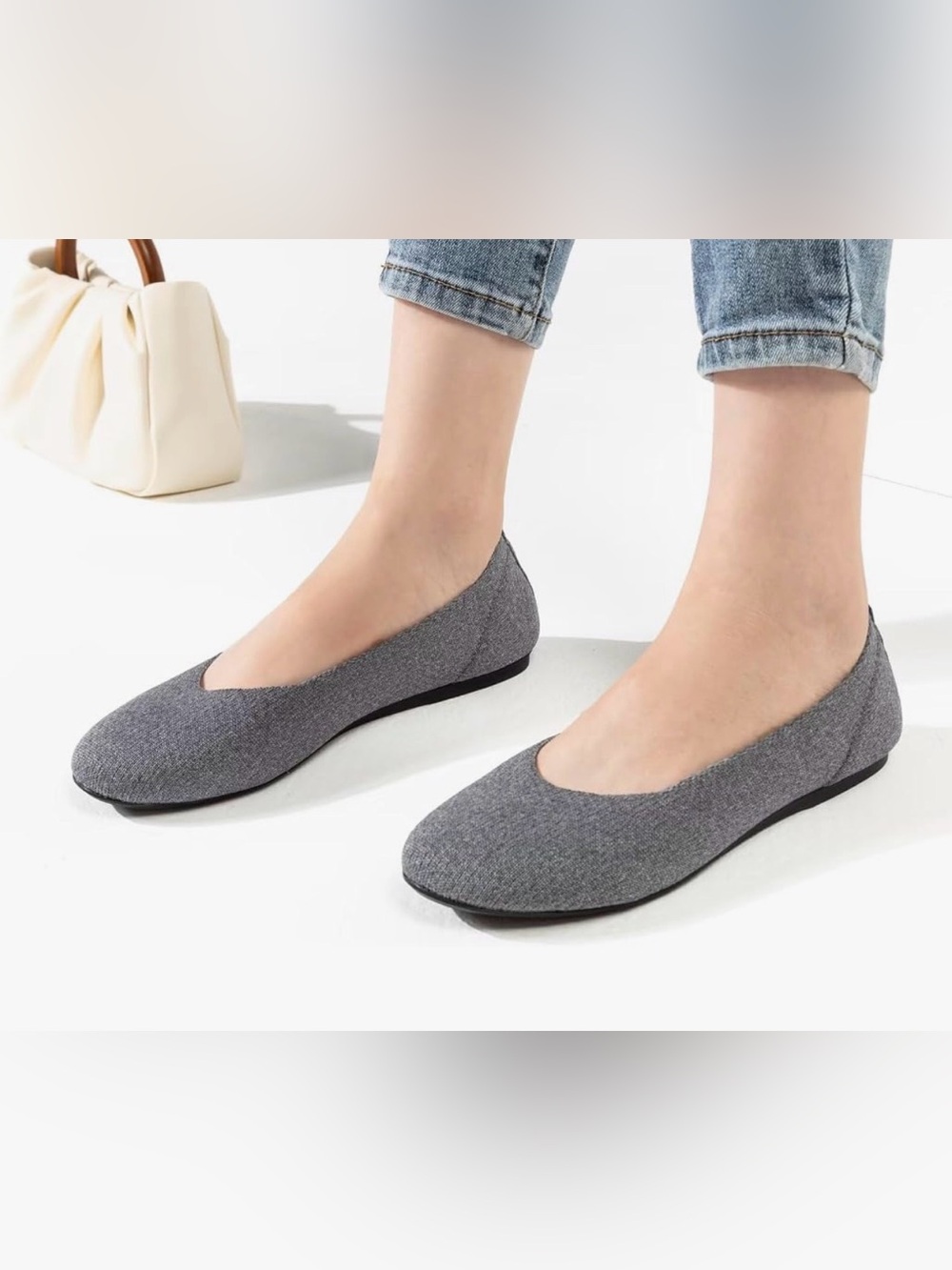 Frank Mully Knit Ballet Flats Gray Women’s Size 10.5 NWT Lightweight Comfort